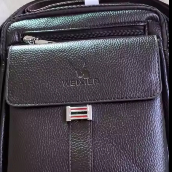 Men’s Crossbody Shoulder Bag - PU Leather - Picture 12 of 14